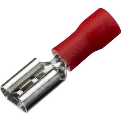 Плоский виброустойчивый разъем duwi, РпИм 1.5-6.3 (мама), 0.5-1.5мм², под обжим, красный, 10шт, 26699 0