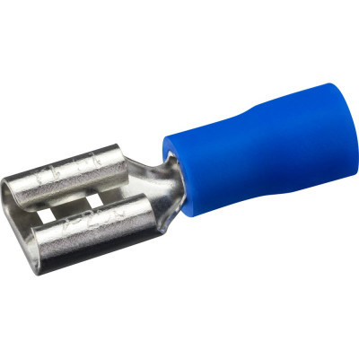 Плоский виброустойчивый разъем duwi,  РпИм 2.5-6.3 (мама), 1.5-2.5мм², под обжим, синий, 10шт, 26701 0