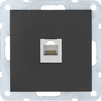 Компьютерная розетка LK Studio RJ-45, категория 5е, с накладкой, черный бархат 866108-1