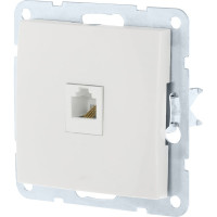 Компьютерная розетка LK Studio RJ-45, категория 5е, с накладкой, белый 866104-1