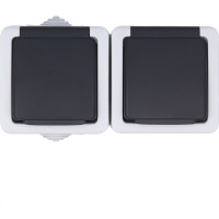Двойная розетка LK Studio с з/к IP54 16А/250V серый LK AQUA 80008