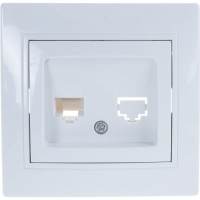 Информационная розетка Intro 1-303-01 RJ45, IP20, СУ, Plano, белый Б0027621