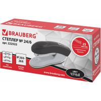 Степлер BRAUBERG №24/6, 26/6 Einkommen, черный, 222533