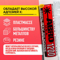 Герметик 1200 ABRO силиконовый прозрачный 310г SS-1200-CLR-RW
