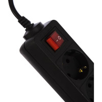 Сетевой удлинитель PERFEO с кнопкой POWERMATE 5,0м 3 розетки черный 30 012 511