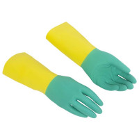 Латексные перчатки с неопреном Vileda Professional усиленные, зеленый/желтый, XL 174309