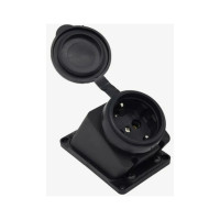 Наклонная розетка с заглушкой ANDELI каучук AM-K08 2P+PE 16A 220В IP44 ADL13-058