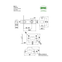 Межкомнатная защелка Amig покрытие никель 8-45 NI