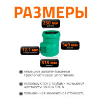 Редукция для наружной канализации Ostendorf ПП 315х250 мм 775780
