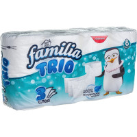 Туалетная бумага FAMILIA TRIO 3 слоя, 8 рулонов 1015031523