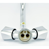 Двуручный смеситель для мойки Juguni JGN0430, кран-букса резиновая, хром/мах. 0402.644