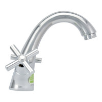 Двуручный смеситель для умывальника Juguni JGN0741, кран-букса керамика, хром 0402.722