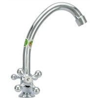 Двуручный смеситель для мойки Juguni JGN0440, кран-букса керамический, хром/мах 0402.658