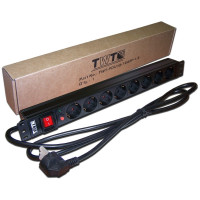 Блок розеток TWT 19 8 шт. Schuko, 16A 250V, шнур питания 1.8 м  PDU19-16A8P-1.8