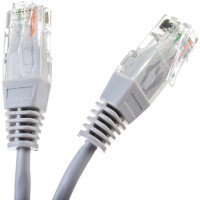 Патч-корд TWT RJ45-RJ45, 2 пары, UTP, категория 5е, 2 м, серый, 45-45-2.0-GY