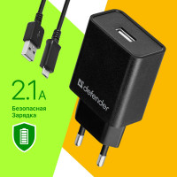 Сетевой адаптер Defender UPC-11 1xUSB,5V/2.1А, кабель micro-USB 83556