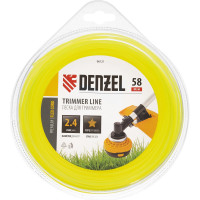 Леска для триммера звезда 2,4 мм х58 м блистер FLEX CORD DENZEL 96121