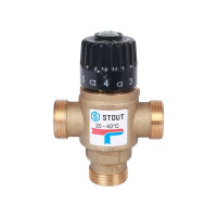 Термостатический смесительный клапан STOUT 3/4 НР, 20-43°С, KV 1.6 SVM-0120-164320 RG008TIGE3D461