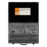 Набор метчиков и плашек М2-М18 WIEDERKRAFT 110 предметов, метрическая резьба WDK-DTM3110