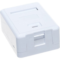 Настенная коробка LANMASTER на 1 порт keystone, с защитными шторками, белая LAN-SA1/S-WH