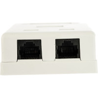 Настенная розетка TWT 2 порта RJ-45, категория 5е, белая, SM2-4545-WH