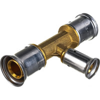 Переходный тройник HENCO уменьшенный в центре, латунь, пресс, 26x16x26, 10P-261626