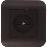 Розетка LUXAR Deco с/у без з/к венге с рифленой рамкой, 250В 16А 4606400620266