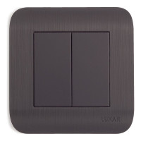 Выключатель LUXAR Deco с/у 2 клавиши, венге с рифленой рамкой, 250В 10А 4606400620228