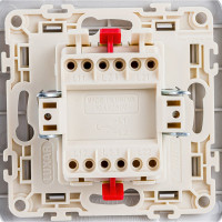 Выключатель LUXAR Deco с/у 2 клавиши, серебро с рифленой рамкой, 250В 10А 4606400620235