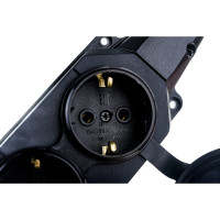 Каучуковая колодка ЭРА K-4e-B-IP44 с заземлением 4гнезда 16A IP44 черная Б0044546