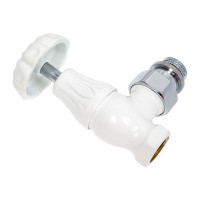 Угловой клапан для радиатора SR Rubinetterie ретро, 1/2, цвет белый 0337-1500VC0A