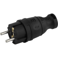 Каучуковая вилка ЭРА V8-B-IP44 с заземлением прямая 16A, IP44, черная Б0044540