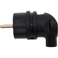 Каучуковая вилка ЭРА V9BIP44 с/з, 90 градусов 16A, IP44, черная Б0044542