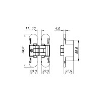 Петля скрытой установки Armadillo U3D4000 AB (9540UN3D), цвет бронза 38659