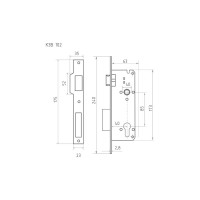 Корпус замка НОРА-М КЗВ-102 40мм, м/о 85мм латунь полир. 14786