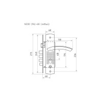 Врезной замок НОРА-М N200 96 левый мат. никель 15556