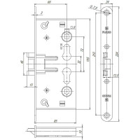 Корпус врезного замка для противопожарных дверей Fuaro FP.C-65.72-0432 25811