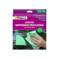 Салфетка Микрофибра PROFESSIONAL для стекол и зеркал PATERRA 35 х 35 см в картонной упаковке  406-011