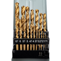 Набор сверл по металлу (19 пр, 1-10 мм, HSS-TITAN) металлический кейс STHOR 22330