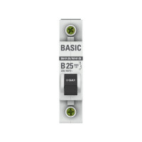 Автоматический выключатель EKF 1P, 25А, 4,5кА, ВА 47-29, Basic mcb4729-1-25-B