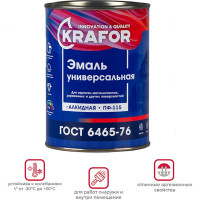 Универсальная эмаль Krafor ПФ-115 белая 0.9 кг 14 25959