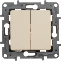 Выключатель Legrand двухклавишный Legrand Etika 10А 250В безвинтовые зажимы слоновая кость 672302