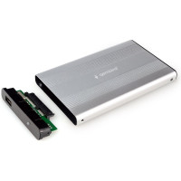 Внешний корпус Gembird USB 2.0 для 2.5" HDD/SSD, порт USB, SATA III, металл, серебристый, коробка, EE2-U2S-5-S