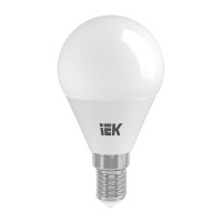 Лампа IEK LED G45 шар 5 Вт 230 В 3000К E14 LLE-G45-5-230-30-E14