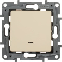 Выключатель Legrand одноклавишный с подсветкой/индикацией Legrand Etika 10А 250В безвинтовые зажимы слоновая кость 672303