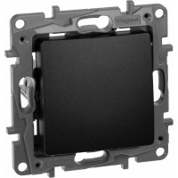 Выключатель Legrand одноклавишный Legrand Etika 10А 250В безвинтовые зажимы антрацит 672601
