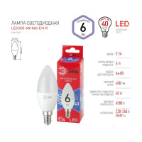 Светодиодная лампа ЭРА LED B356W865E14 R диод, свеча, 6Вт, холодное свечение, E14 Б0045339