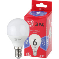 Светодиодная лампа ЭРА LED P456W865E14 R, шар, 6Вт, холодный, E14  Б0045356