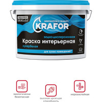 Интерьерная краска KRAFOR Супербелая в/д 40 кг 30223