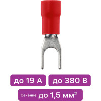 Наконечник Duwi НВИ, 1.25-4, вилка, 0.5-1.5мм, 10 шт./уп. 26708 9